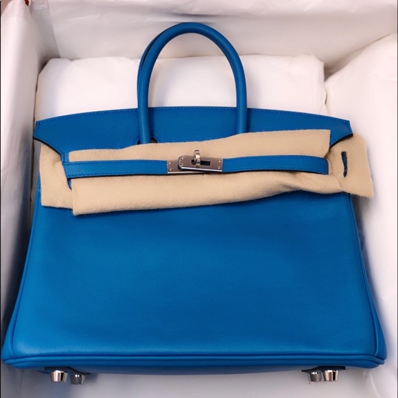 Hermes Birkin 25 Blue Zanzibar Swift leather-NEW! - Picture 3 of 8
